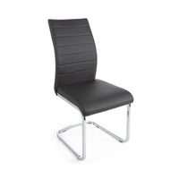 Set 4 Sedie in Ecopelle Nera Moderna da Interno - NEXTWAVE Colore: Grigio