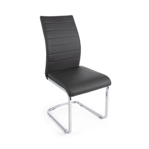 Set 4 Sedie in Ecopelle Nera Moderna da Interno - NEXTWAVE Colore: Grigio