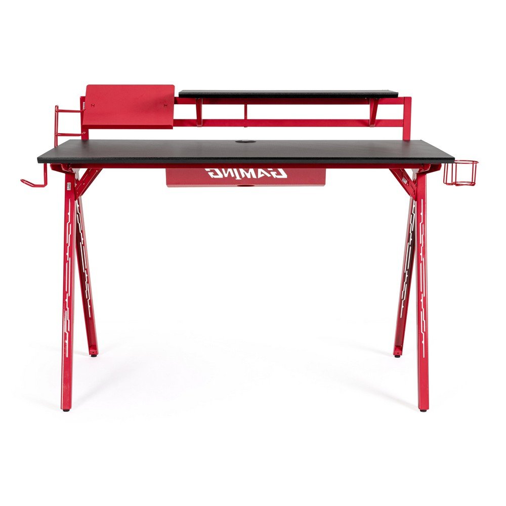 Scrivania 2 Piani Nero Moderna da Interno - NEBULA