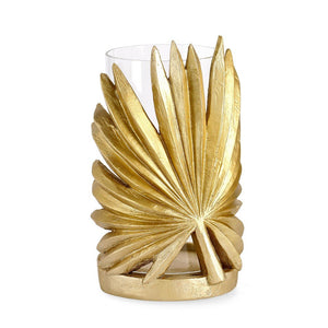 Porta Candela Poliresina Oro Moderno da Interno H21,5 - MUHAMMAD