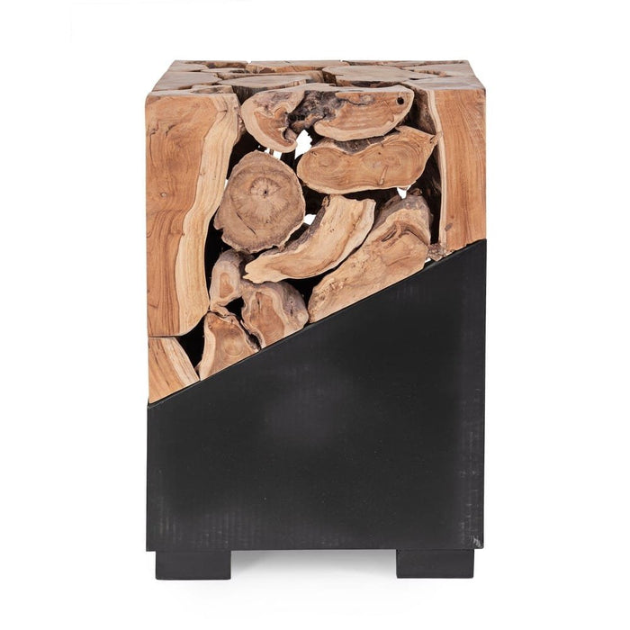 Tavolino in Radice di Teak Nero Industriale da Interno - MONTEGO