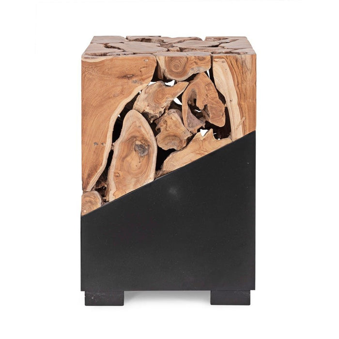Tavolino in Radice di Teak Nero Industriale da Interno - MONTEGO