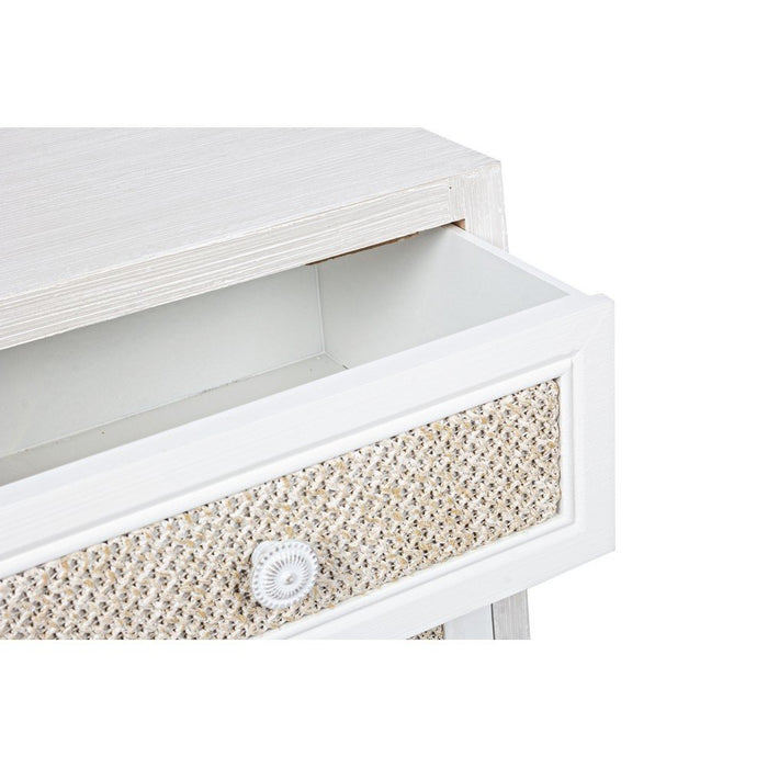 Mobiletto 2 Cassetti Legno Bianco Boho da Interno - MONIQUE