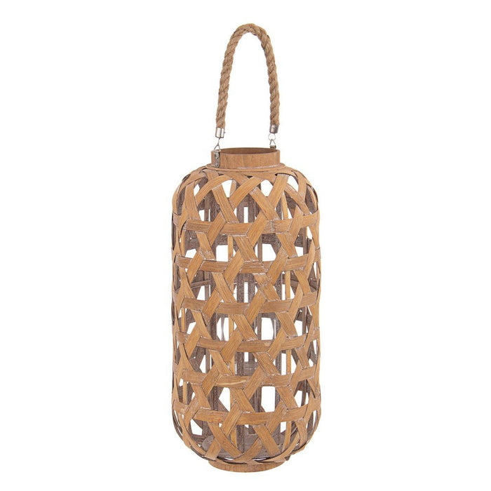Set 2 Lanterne Bambù Marrone Boho da Esterno H56 cm - MOHAMMED