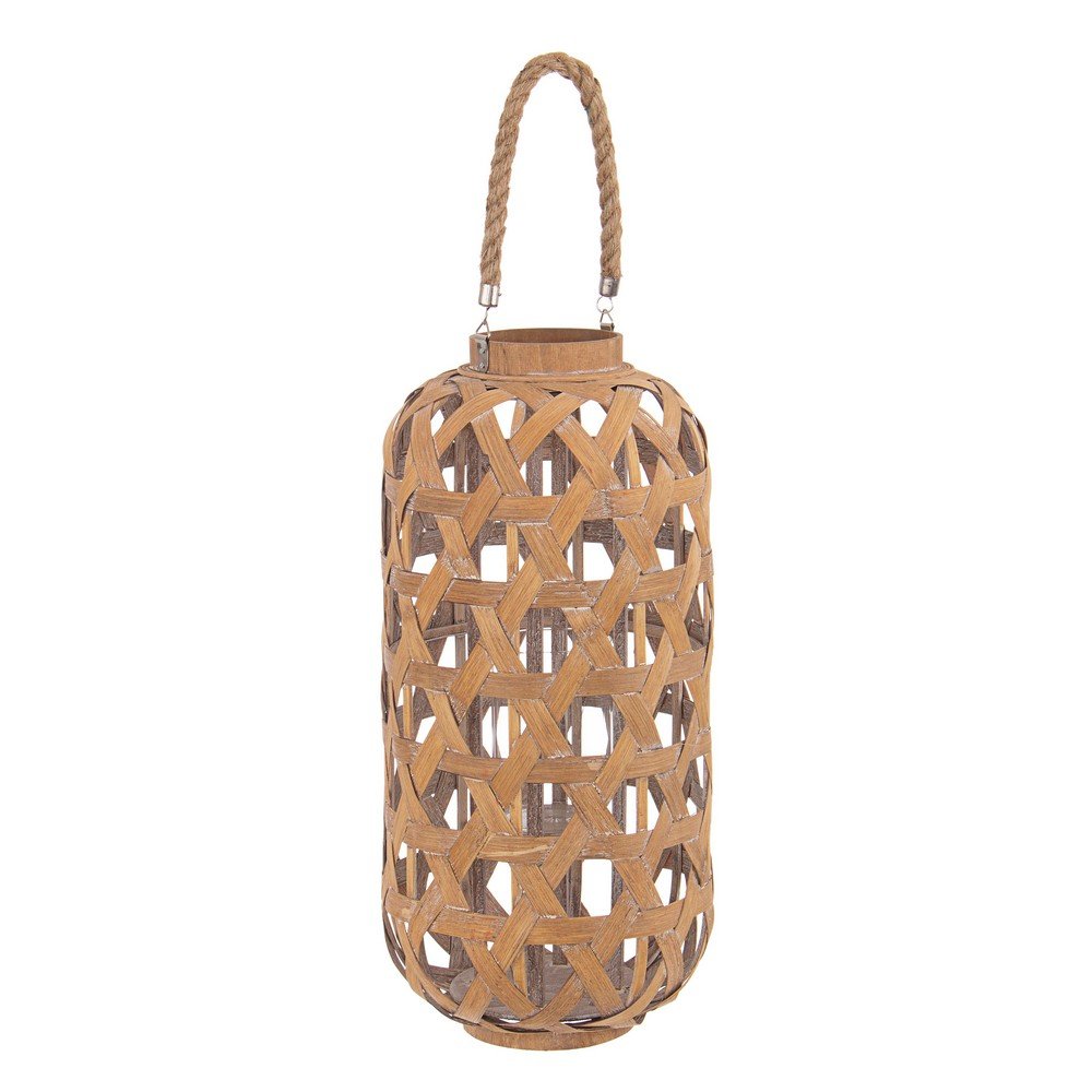 Set 2 Lanterne Bambù Marrone Boho da Esterno H56 cm - MOHAMMED