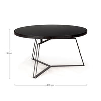 Tavolino Vetro Nero Moderno da Interno 70 cm - MIRIAM