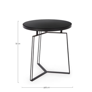 Tavolino Vetro Nero Moderno da Interno 50 cm - MIRIAM