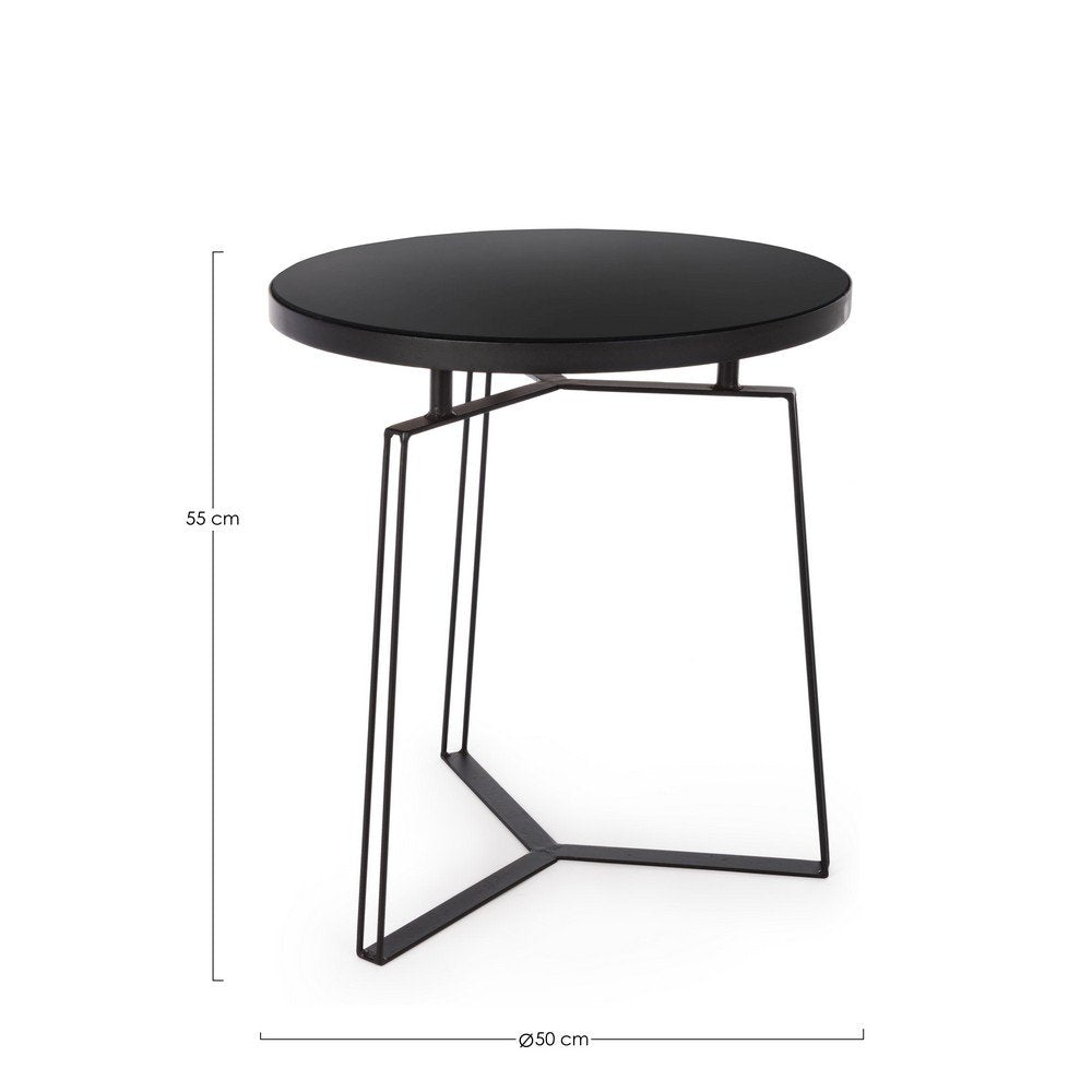 Tavolino Vetro Nero Moderno da Interno 50 cm - MIRIAM