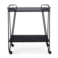 Carrello Vetro Nero Moderno da Interno - MIRIAM