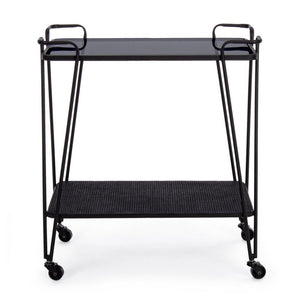 Carrello Vetro Nero Moderno da Interno - MIRIAM