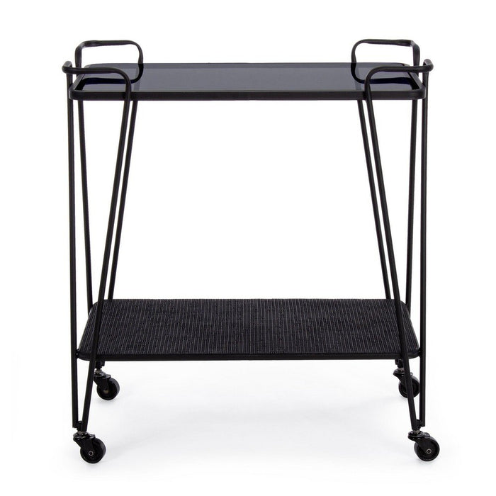 Carrello Vetro Nero Moderno da Interno - MIRIAM