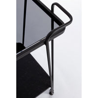 Carrello Vetro Nero Moderno da Interno - MIRIAM