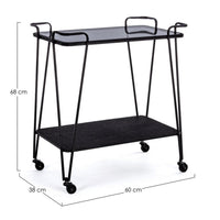 Carrello Vetro Nero Moderno da Interno - MIRIAM