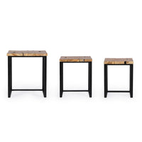 Tavolini in Teak Marrone Industriale da Interno - MIRANDA