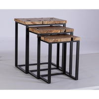 Tavolini in Teak Marrone Industriale da Interno - MIRANDA