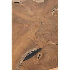 Tavolino in Teak Marrone Industriale da Interno 50 cm - MIRANDA