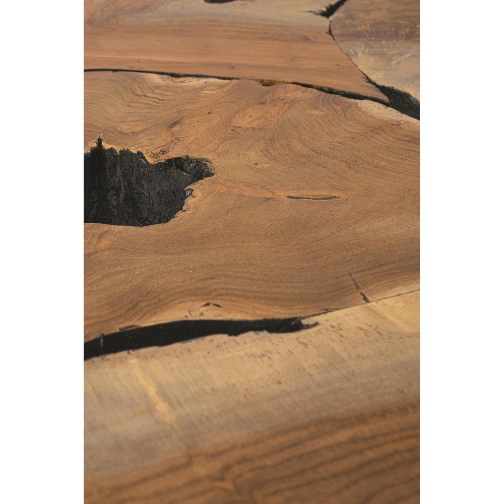 Tavolino in Teak Marrone Industriale da Interno 40 cm - MIRANDA