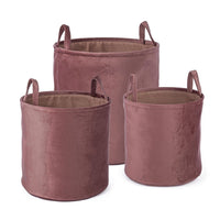 Set 3 Portaoggetti Poliestere Rosa Moderni da Interno - MIN-JUN