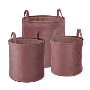 Set 3 Portaoggetti Poliestere Rosa Moderni da Interno - MIN-JUN