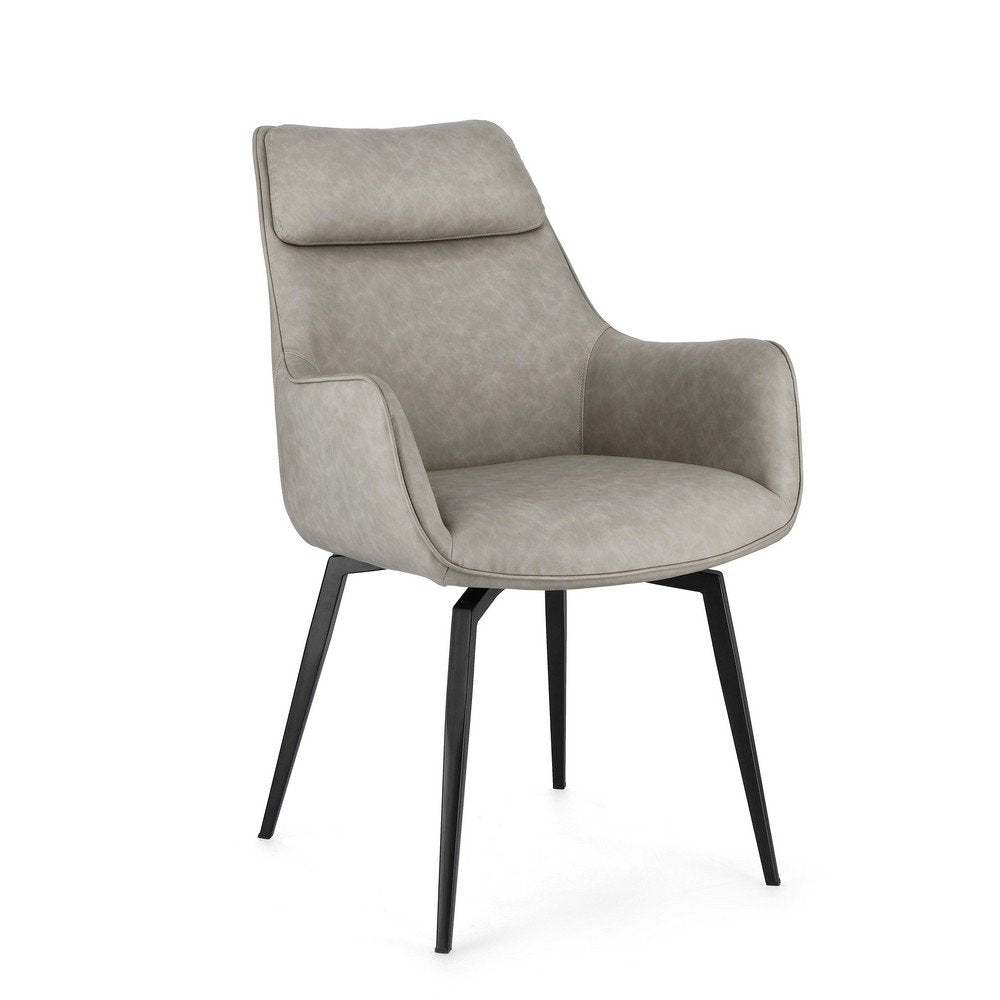 Set 2 Poltrone Ecopelle Tortora Moderna da Interni - MILES Colore: Tortora