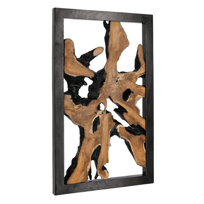 Decorazione Parete in Teak Nero Industriale da Interno 100x60 - MIA