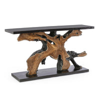 Consolle in Teak Marrone Rustica da Interno 150x40 - MIA