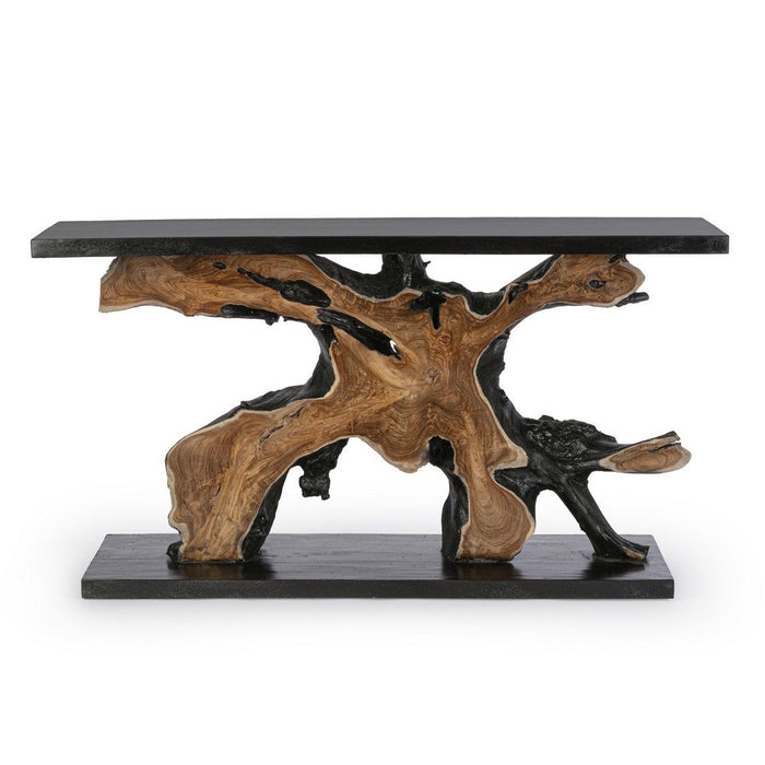 Consolle in Teak Marrone Rustica da Interno 150x40 - MIA