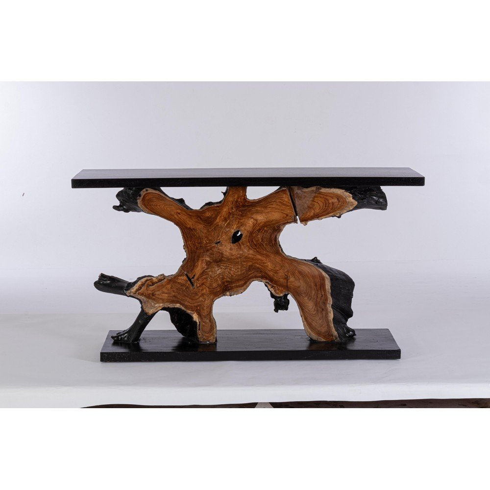 Consolle in Teak Marrone Rustica da Interno 150x40 - MIA