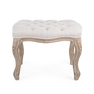 Set 2 Sgabelli Poggiapiedi Tessuto Marrone Rustico da Interno - MAXWELL