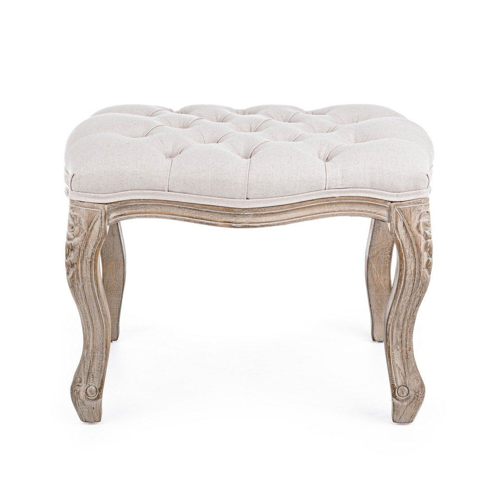 Set 2 Sgabelli Poggiapiedi Tessuto Marrone Rustico da Interno - MAXWELL