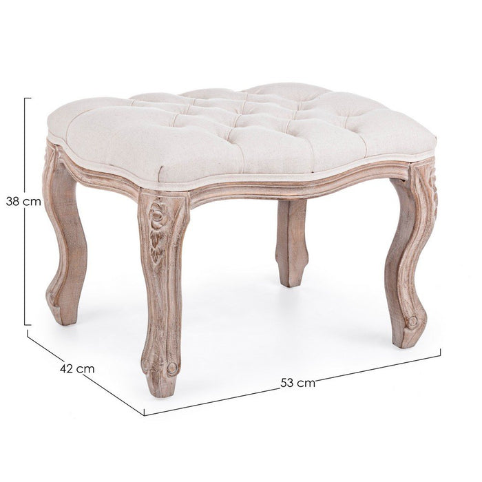 Set 2 Sgabelli Poggiapiedi Tessuto Marrone Rustico da Interno - MAXWELL