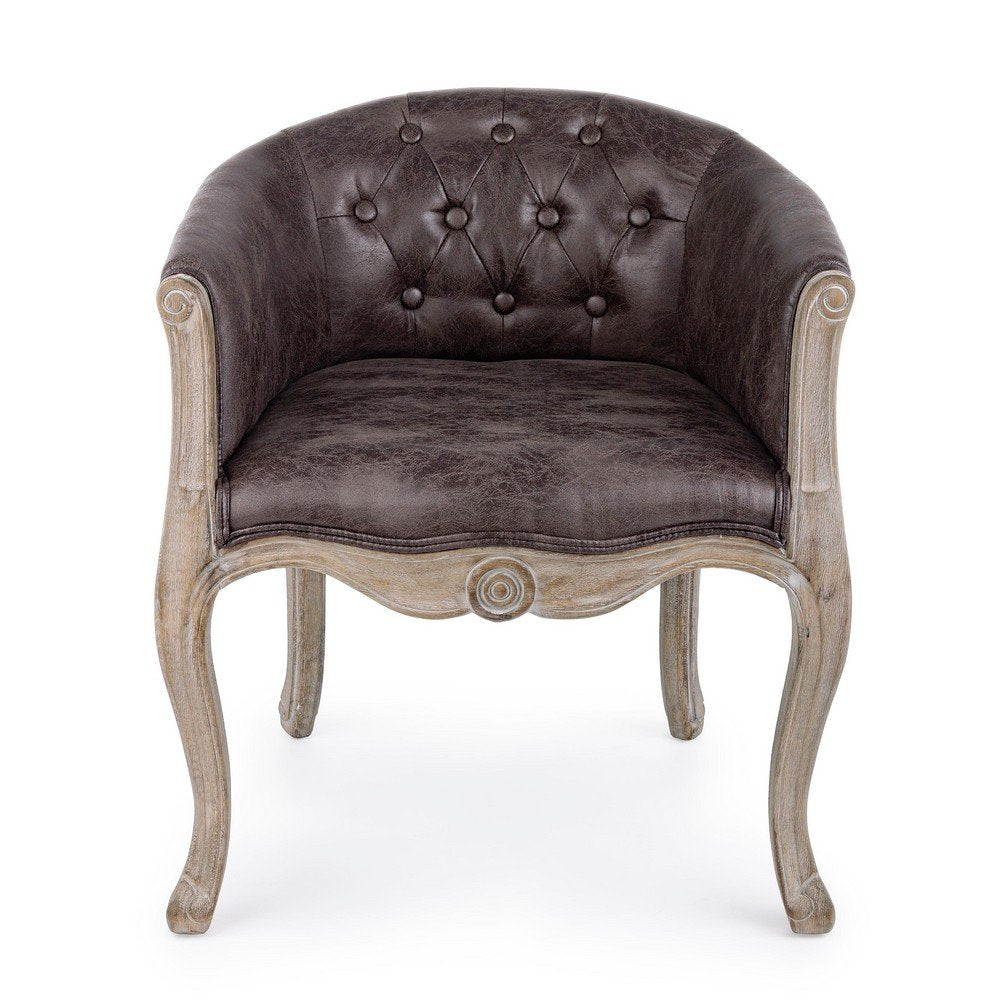 Set 2 Poltrone in Similpelle Grigio Stile Classico da Interno - MAXWELL