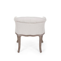 Set 2 Poltrone Tessuto Beige Legno Marrone Rustico da Interno - MAXWELL