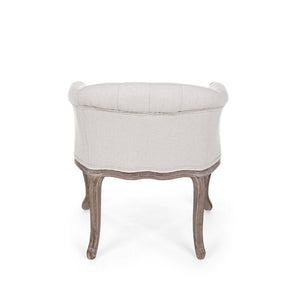 Set 2 Poltrone Tessuto Beige Legno Marrone Rustico da Interno - MAXWELL