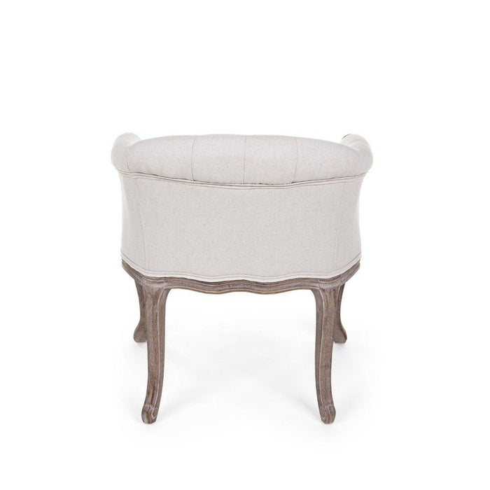 Set 2 Poltrone Tessuto Beige Legno Marrone Rustico da Interno - MAXWELL