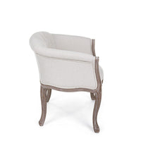 Set 2 Poltrone Tessuto Beige Legno Marrone Rustico da Interno - MAXWELL