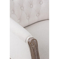 Set 2 Poltrone Tessuto Beige Legno Marrone Rustico da Interno - MAXWELL