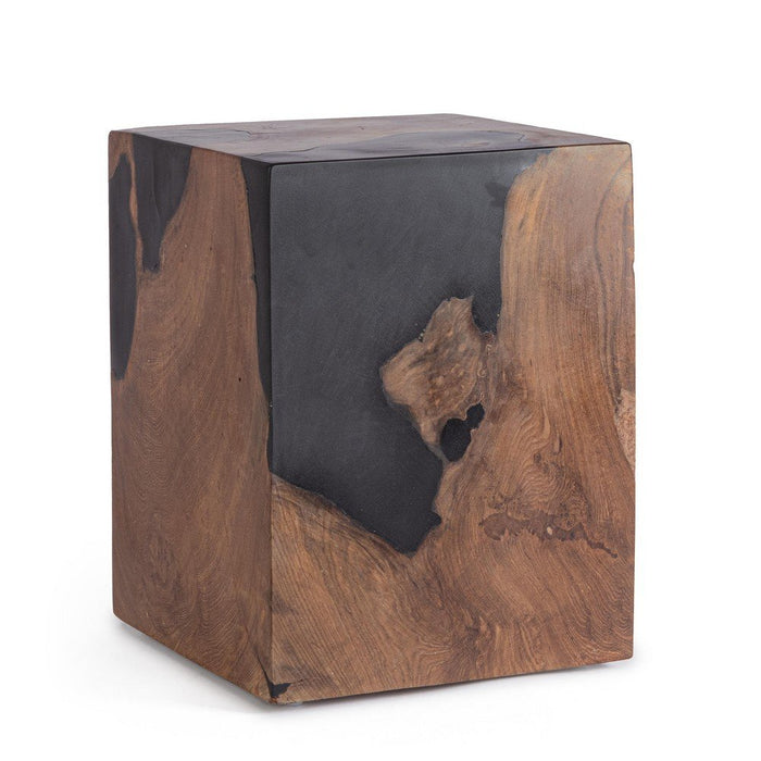 Tavolino Teak Nero Moderno da Interno 30x30 cm - MAX
