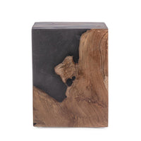 Tavolino Teak Nero Moderno da Interno 30x30 cm - MAX