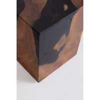 Tavolino Teak Nero Moderno da Interno 30x30 cm - MAX