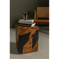 Tavolino Teak Nero Moderno da Interno 30x30 cm - MAX