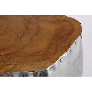 Tavolino in Teak Marrone Moderno da Interno 35 cm - MAX