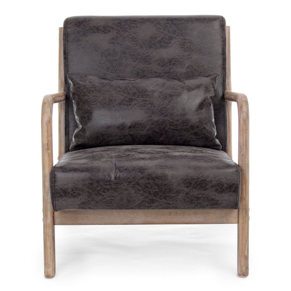 Poltrona Ecopelle Nera Industriale da Interno - MATTHEW