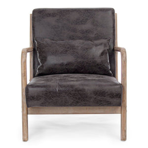 Poltrona Ecopelle Nera Industriale da Interno - MATTHEW