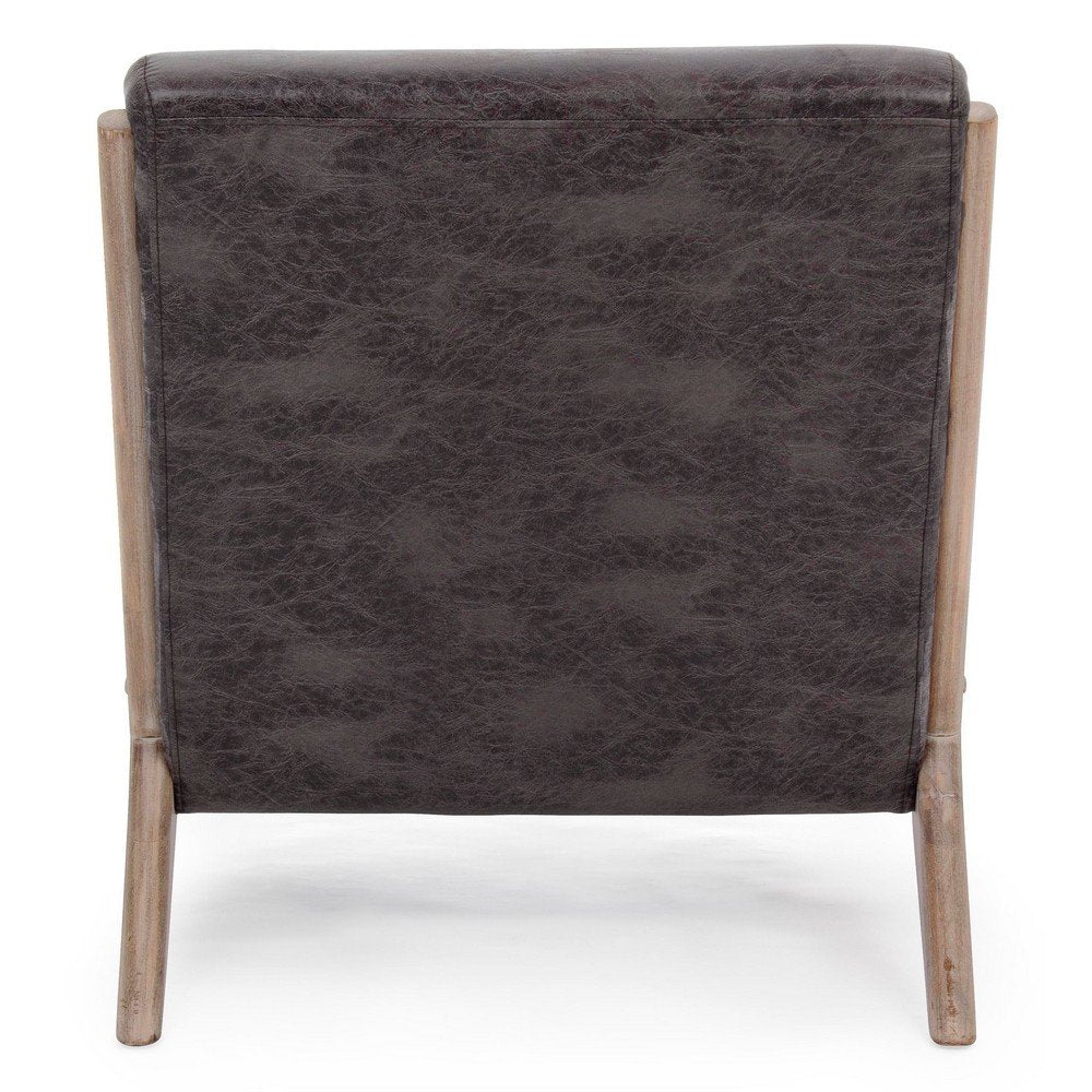 Poltrona Ecopelle Nera Industriale da Interno - MATTHEW