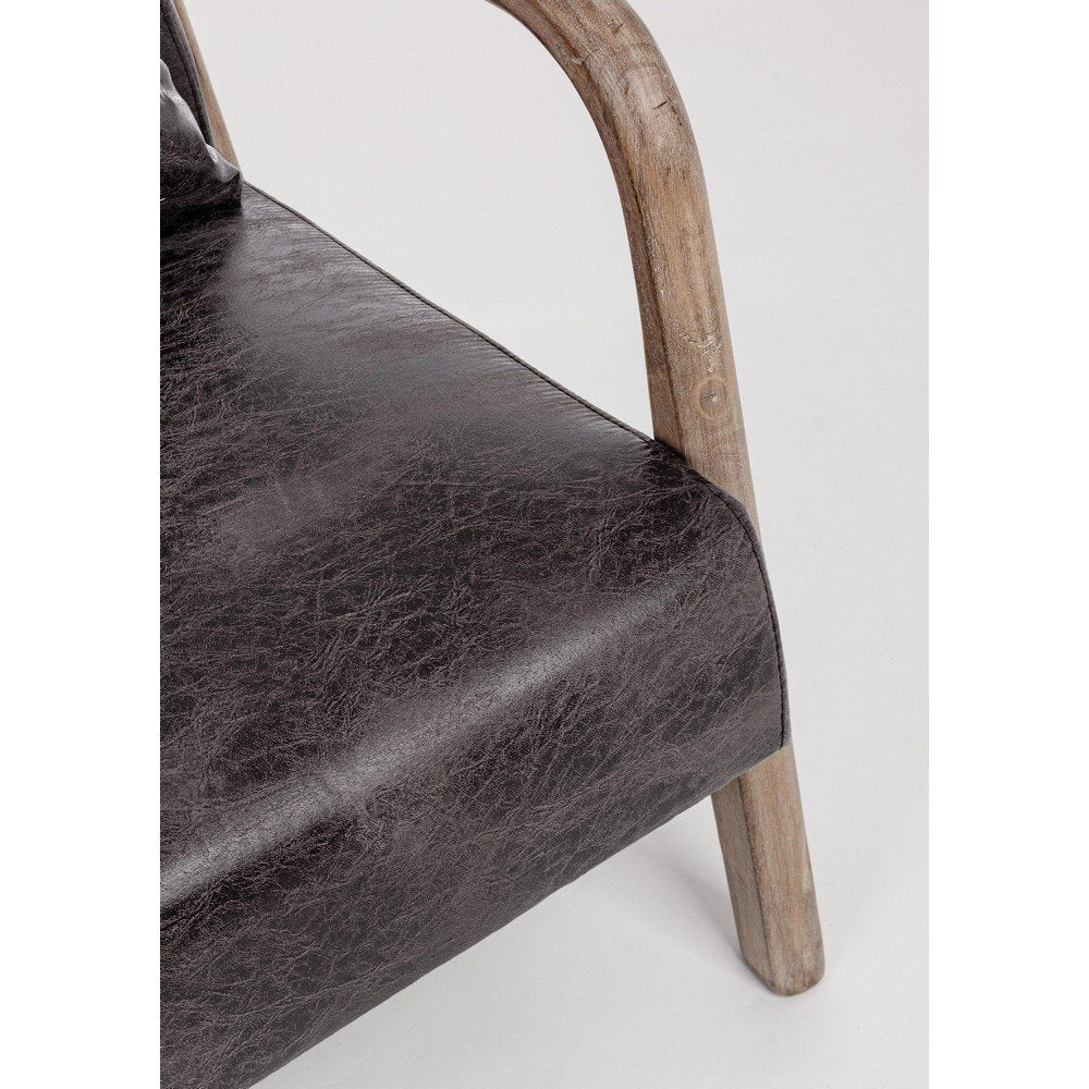 Poltrona Ecopelle Nera Industriale da Interno - MATTHEW