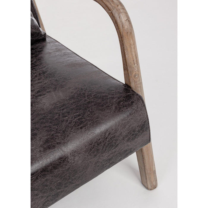 Poltrona Ecopelle Nera Industriale da Interno - MATTHEW