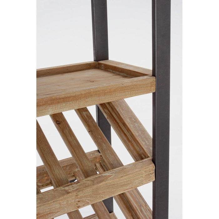 Mobile Portabottiglie Legno Nero Industriale da Interno - MASON