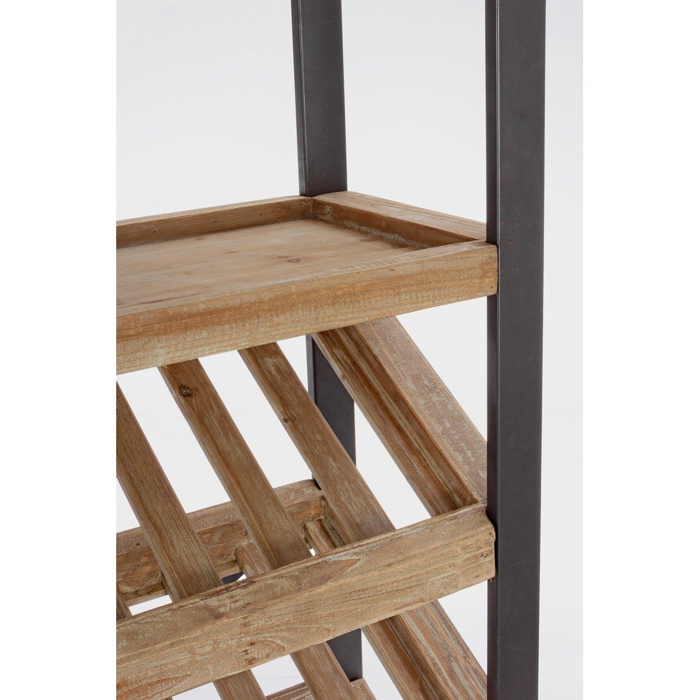 Mobile Portabottiglie Legno Nero Industriale da Interno - MASON