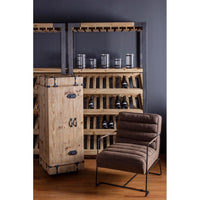 Mobile Portabottiglie Legno Nero Industriale da Interno - MASON